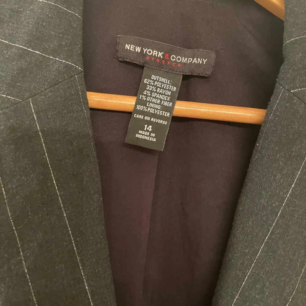 New York & Company Pinstripe Blazer | Metallic‎ Stripe | Size 14